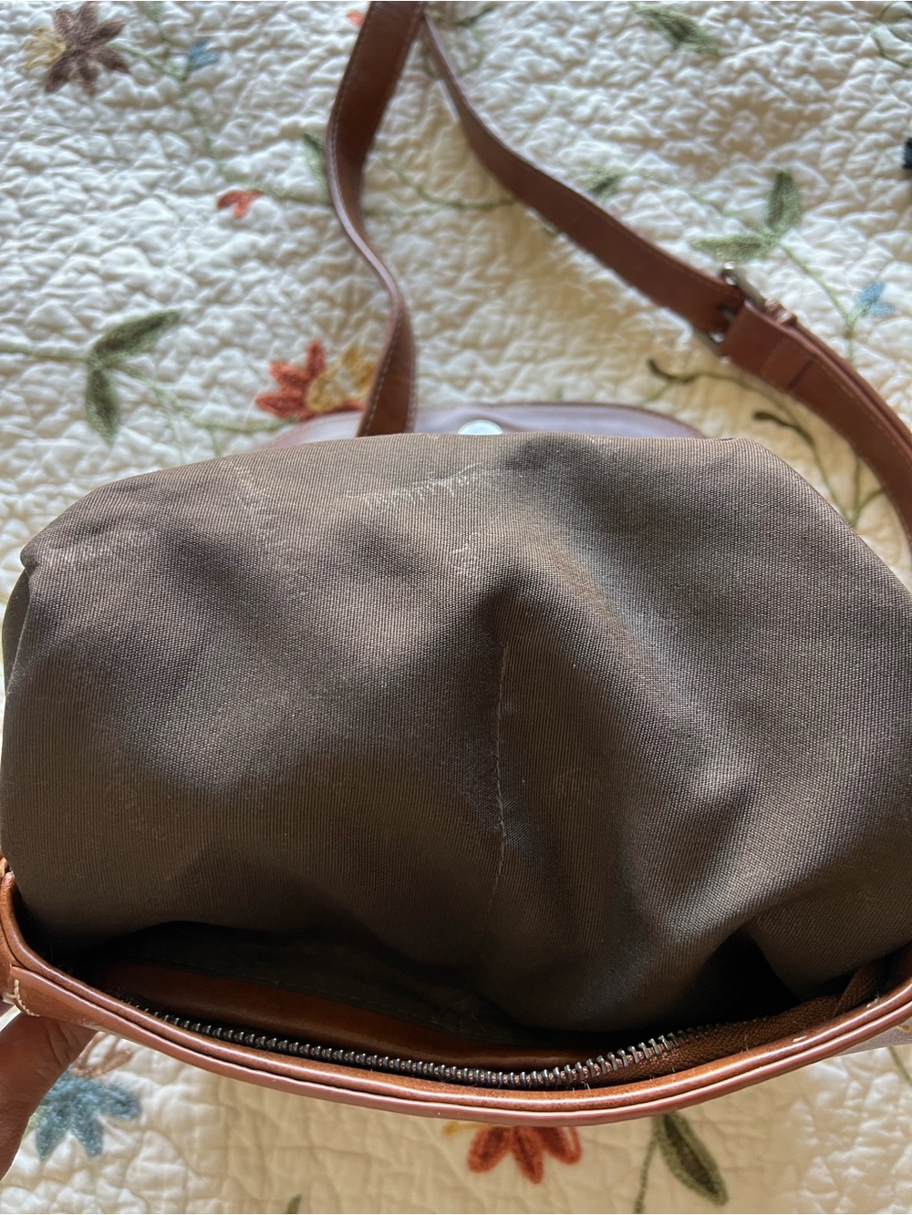 Trinity Ranch Brown Cowhide Lining Leather Studded Crossbody Bag Western - Picture 9 of 15
